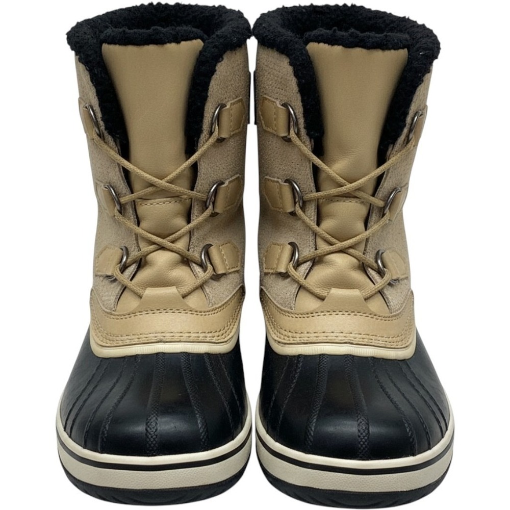 Sorel Youth Yoot Pac TP Waterproof Duck Snow Boots Buff Black Size 4 NY1880-225